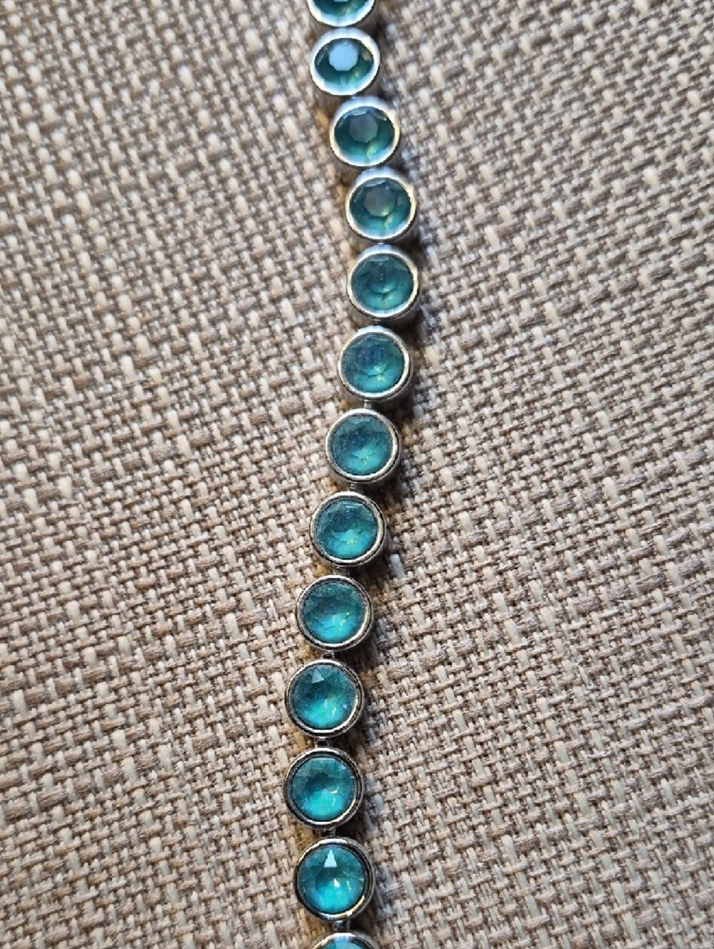 Touchstone Crystal Turquoise Blue Round Crystal Bracelet - Picture 3 of 3